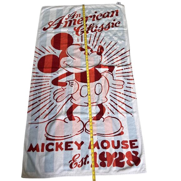 Vintage Mickey Mouse Beach Towel Red Authentic Disney Parks Retro Souvenir NICE! - Picture 11 of 12